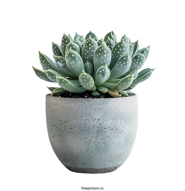 [Transparent Background PNG]A Potted Succulent Plant on White Background