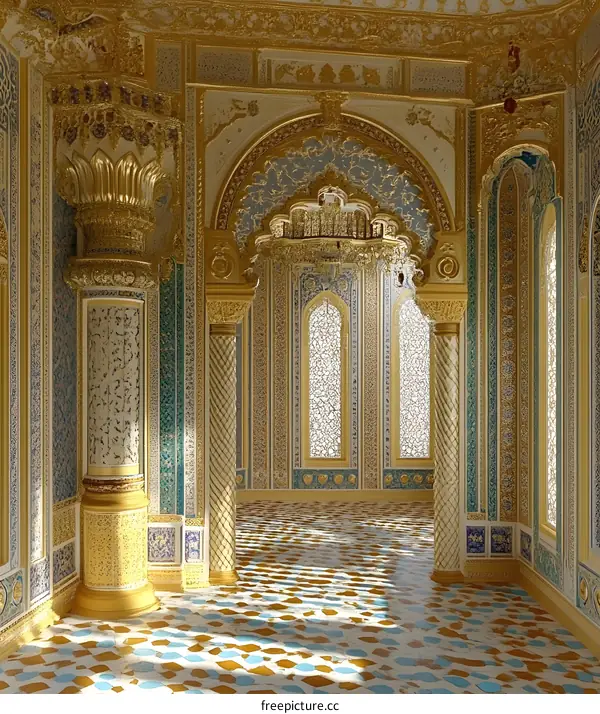 Ornate Interior Design of an Islamic Palace