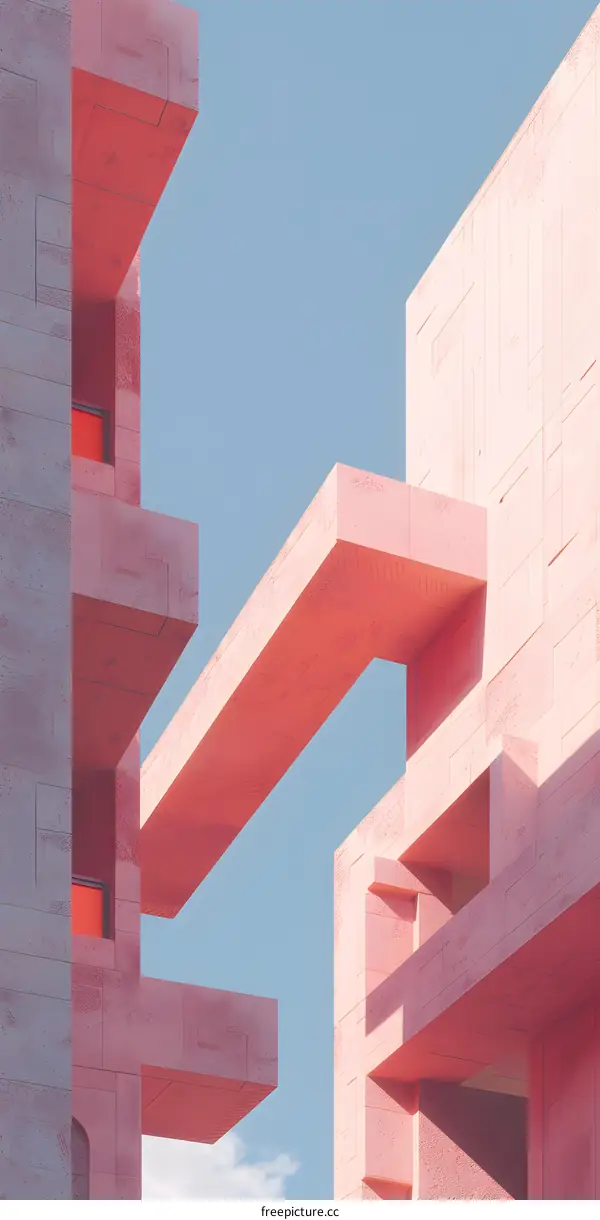 Minimalist Pink Architecture Abstract Background