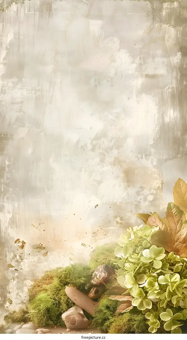 Vintage Background with Moss and Stones