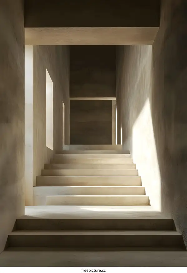 Modern Minimalist Concrete Staircase Architecture Design