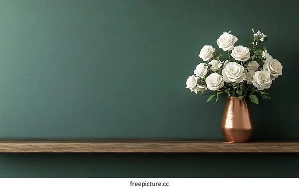 Modern Minimalist Home Decor with White Roses