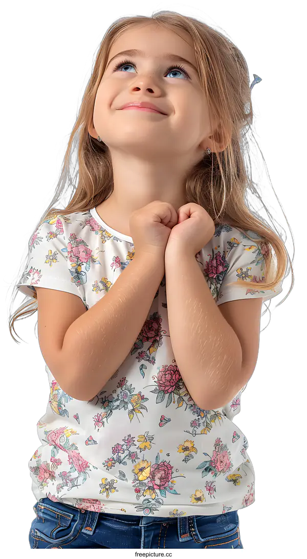 [Transparent Background PNG]Little girl with blond hair and blue eyes