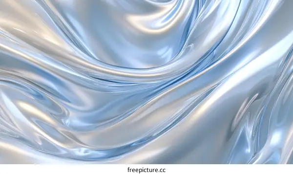 Abstract Light Blue Liquid Metal Fabric Design