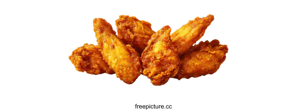 [Transparent Background PNG]Crispy Fried Chicken Wings Close-Up