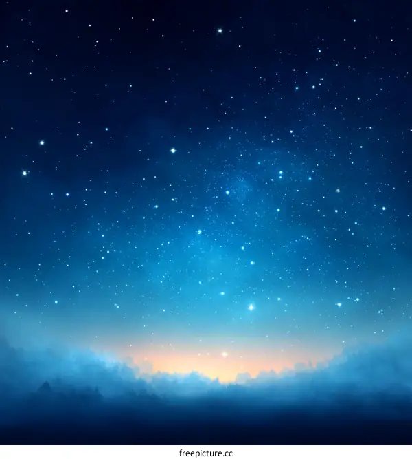 Starry Night Sky Over Cloudscape