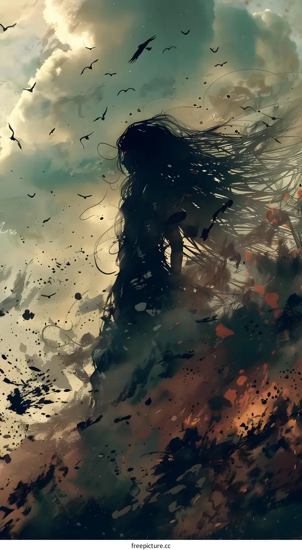 Dark Figure Standing In The Storm