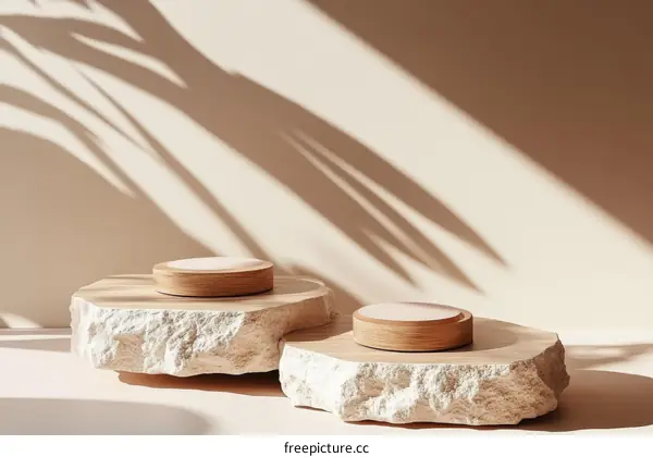 Minimalist Wooden Display Stand Product Photography