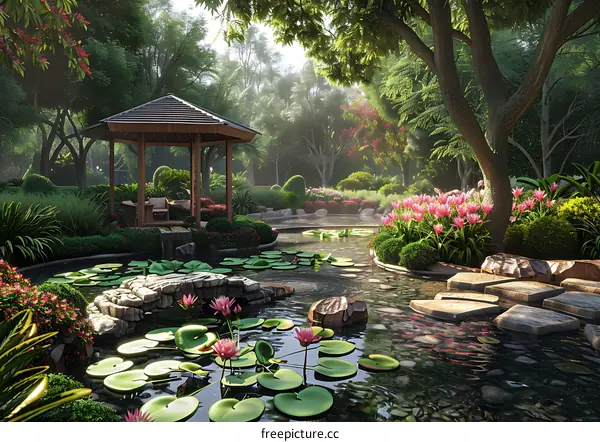 Natural Scenery: Lotus Pond and Pavilion