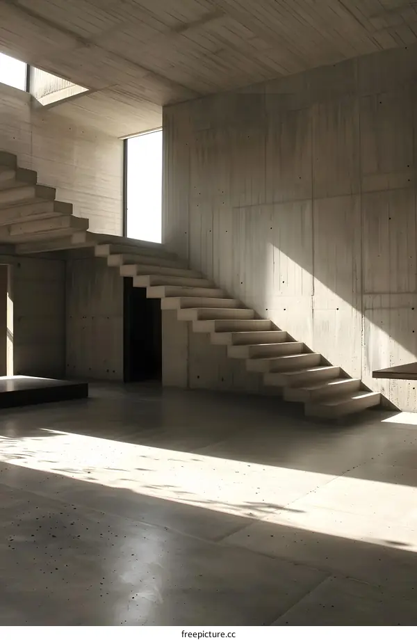 Minimalist Concrete Staircase Interior Design