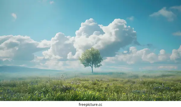 Lonely Tree in Field