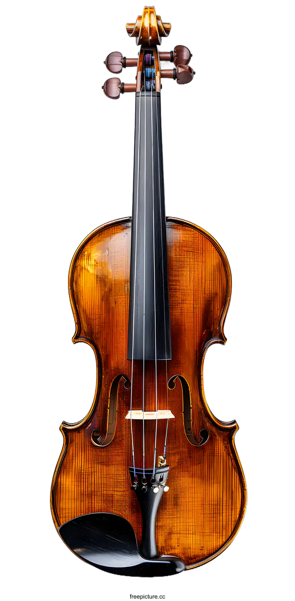 [Transparent Background PNG]An old violin hangs on a white wall