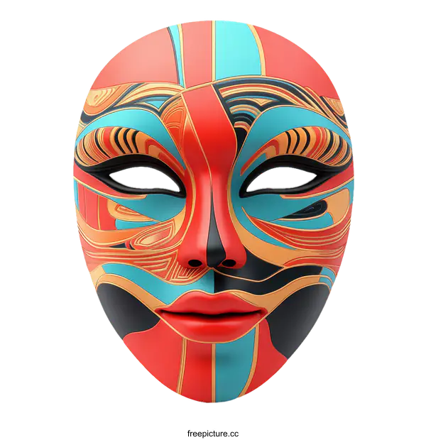 [Transparent Background PNG]Colorful Artistic Carnival Mask