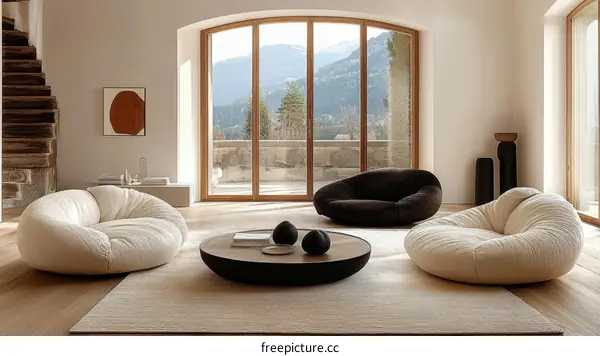 Modern Living Room with Unique Sectional Sofas