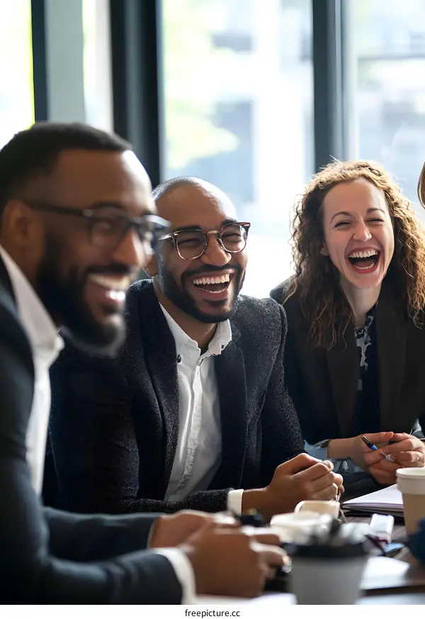 Diverse Team Laughing Together in Meeting