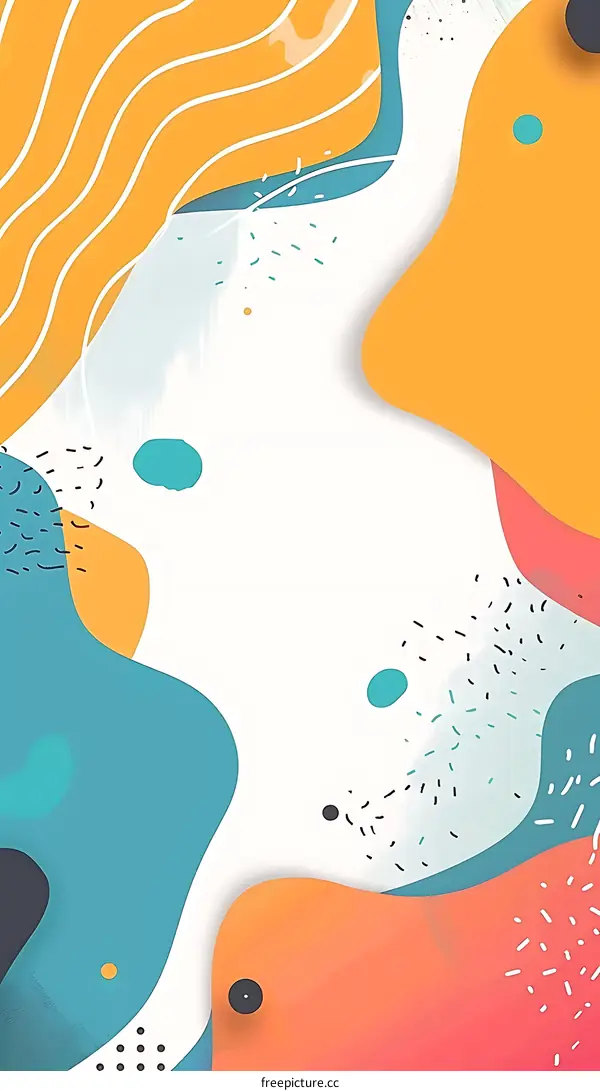 Abstract Background with Colorful Shapes and Dots