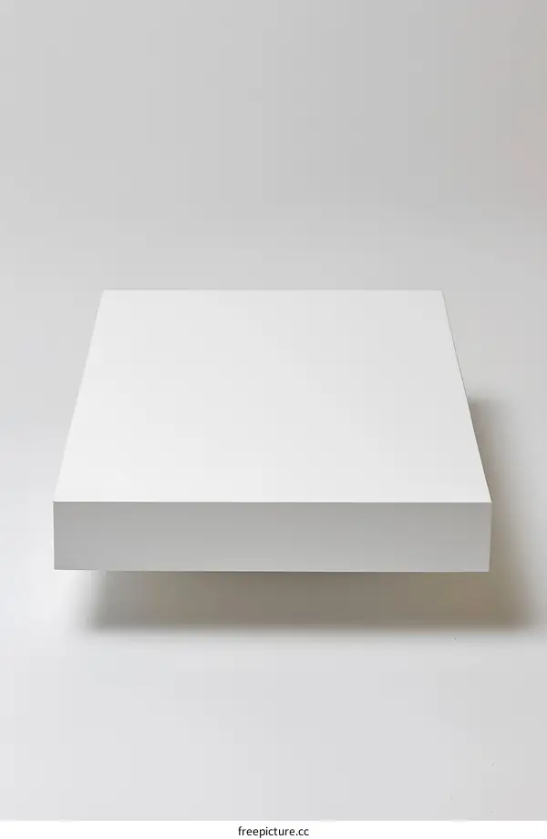 White Platform Floating in Air on White Background
