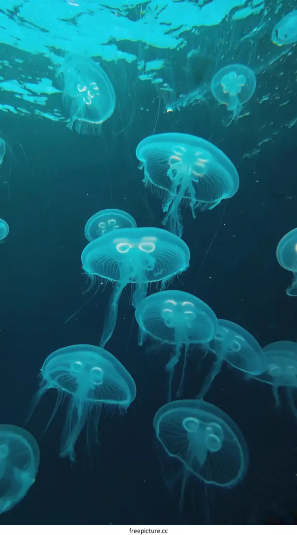 Beautiful Jellyfish in the Deep Sea