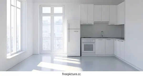 Minimalist White Kitchen Interior Design