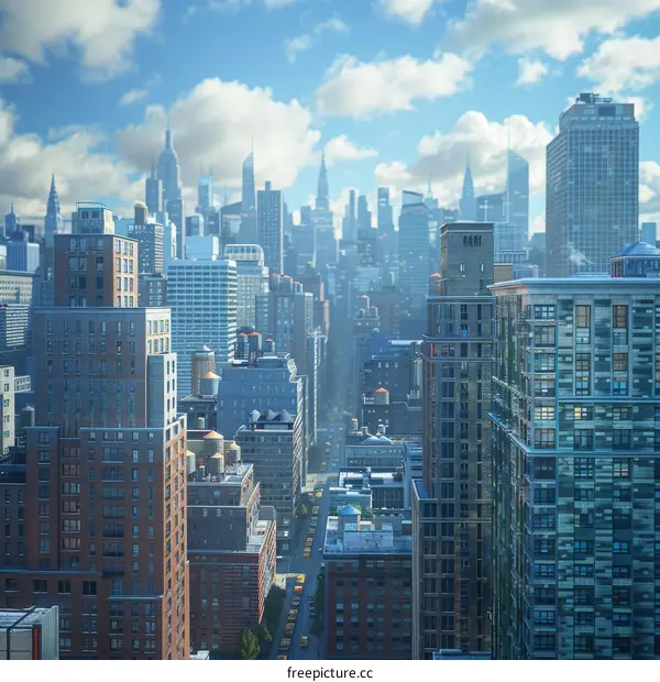 New York City Skyline Aerial View