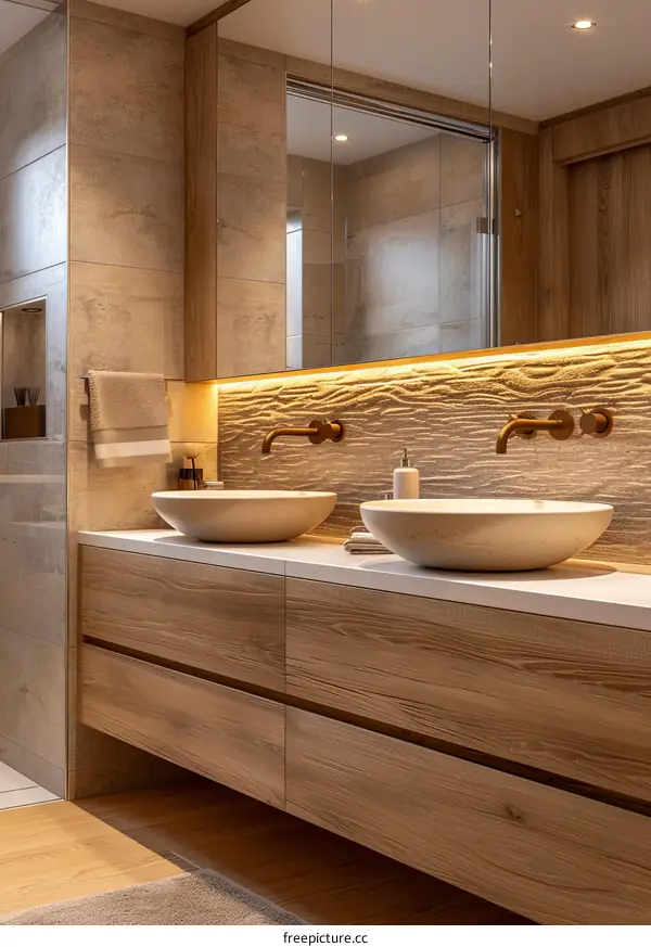 Modern Bathroom Vanity with Double Sinks