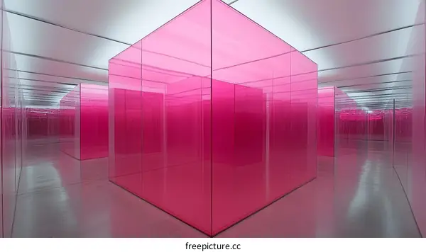 Pink Cubic Architecture Interior Design