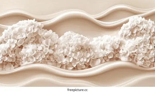 Abstract Hydrangea Floral Pattern Wallpaper