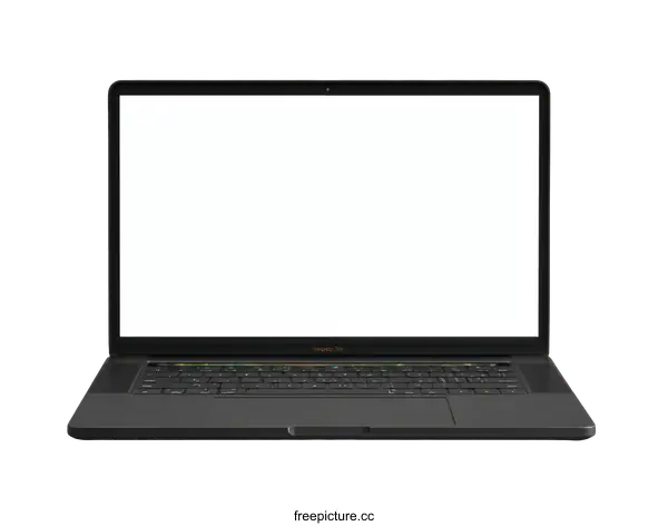 [Transparent Background PNG]Modern Black Laptop Mockup Isolated on White Background