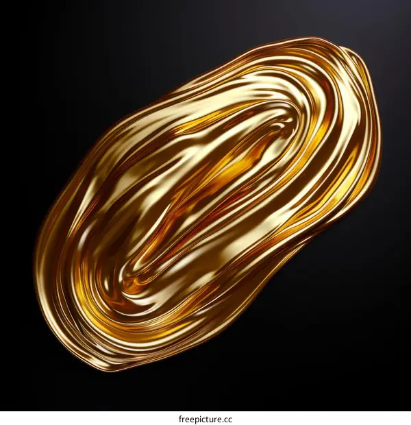 Liquid Gold Drop 3D Render