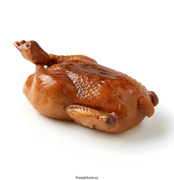Delicious Roasted Chicken on White Background