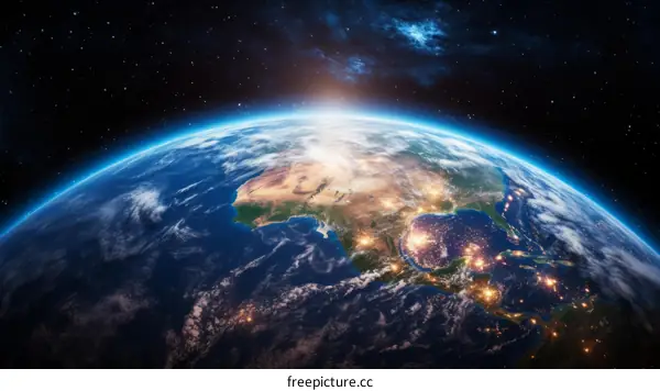 Earth from Space Revealing North and South America