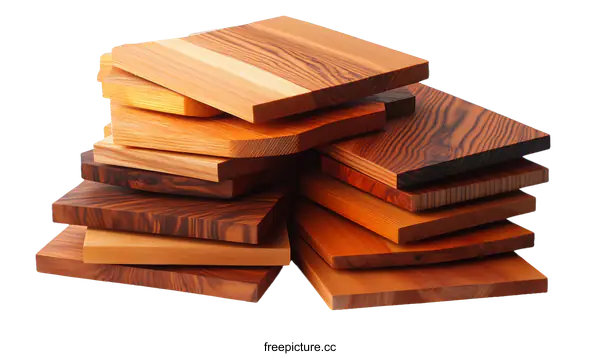 [Transparent Background PNG]Assortment of Wood Planks Displayed