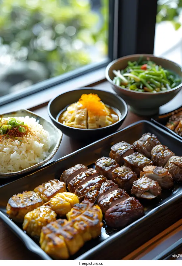 A plate of delicious Japanese food