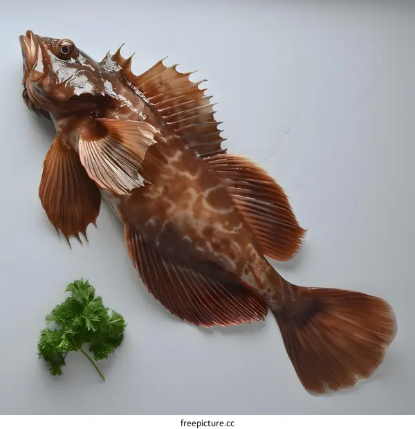 Fresh Rockfish on White Background