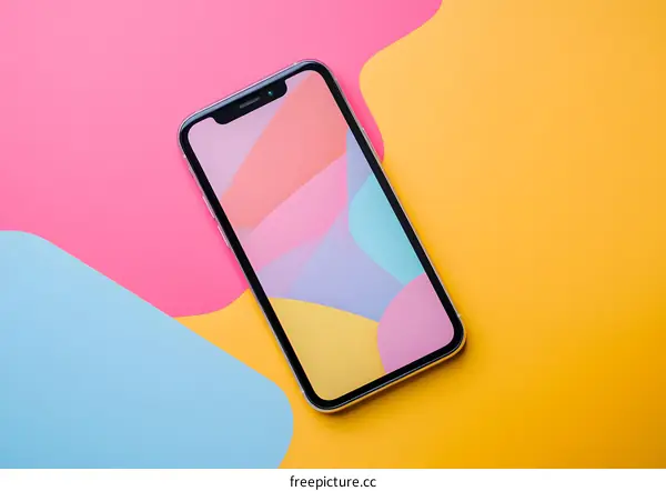 Phone on Colorful Background