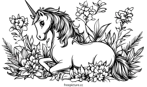Floral Unicorn Illustration Design