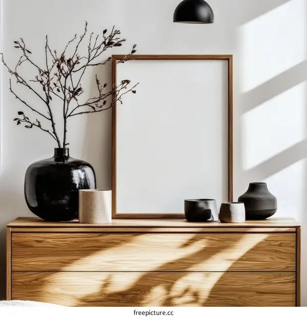 Modern Minimalist Empty Frame Decorated Interior