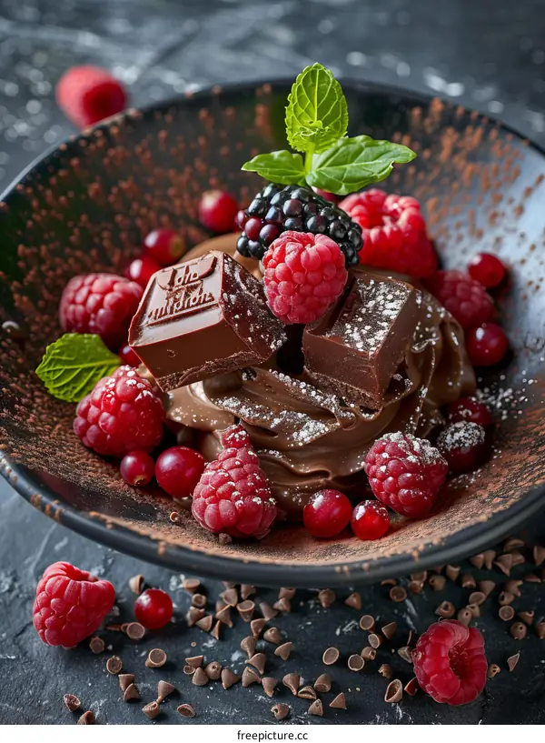 Decadent Chocolate Mousse with Fresh Berries