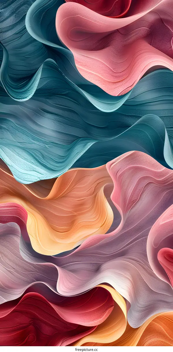 Abstract Background With Wavy Lines And Colorful Gradient