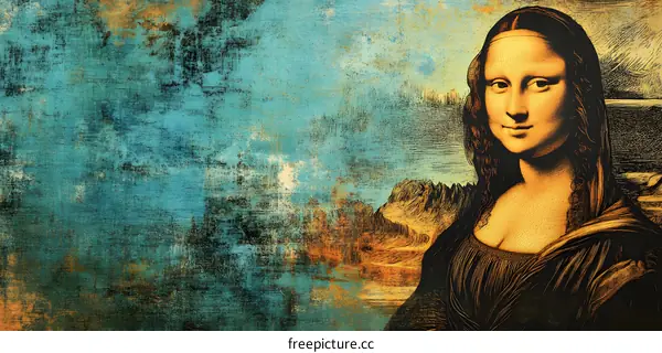 Grunge Style Painting Of The Mona Lisa