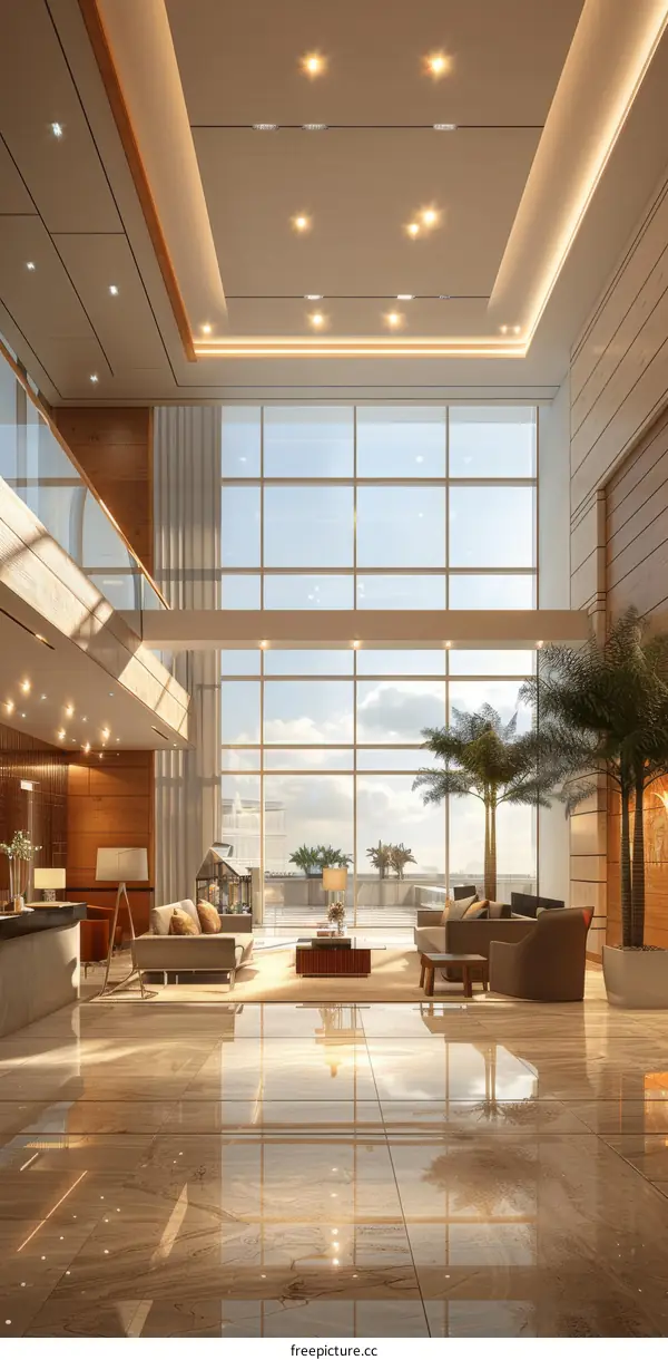 Luxurious Hotel Lobby Design with Modern Interior