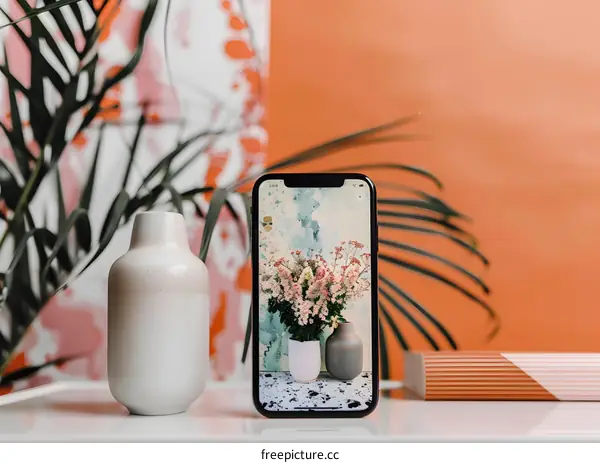 Flowers Display on a Smartphone Screen