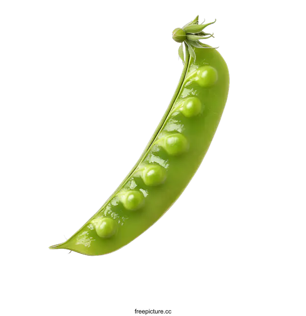 [Transparent Background PNG]Fresh Green Pea Pod Isolated on White Background