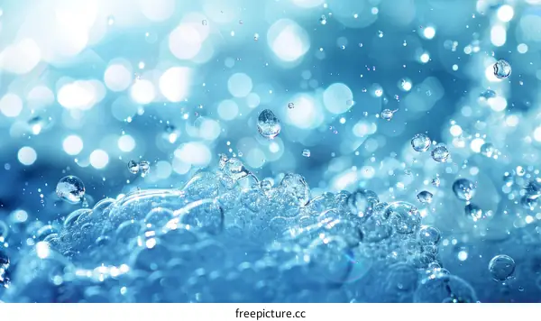 Close-up of water droplets forming a wave with a blurred background