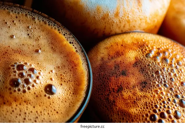 Close Up of Coffee Foam Texture