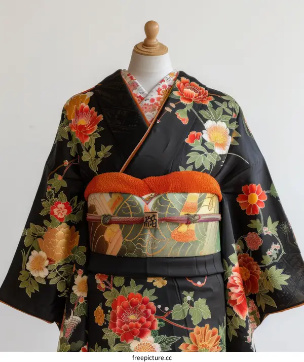 A kimono with a floral pattern