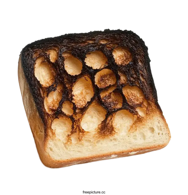 [Transparent Background PNG]Burnt Bread Slice Close-up