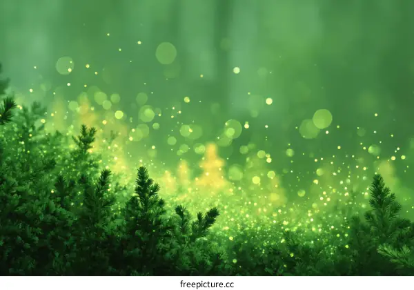 Enchanted Forest Nighttime Scene Illustration