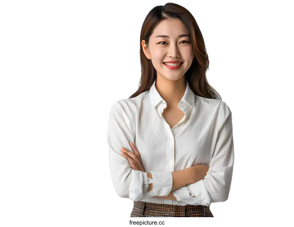 [Transparent Background PNG]Portrait of a confident Asian businesswoman