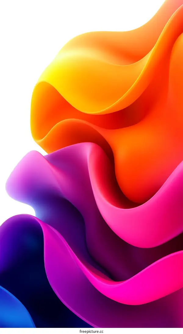 Abstract Colorful 3D Fluid Flow Design